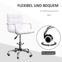 Bürostuhl Drehstuhl Kosmetikhocker Rollhocker Weiss