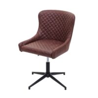 Bürostuhl Drehstuhl Vintage Metall ~ Stoff/Textil braun