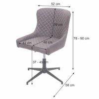 Bürostuhl Drehstuhl Vintage Metall ~ Stoff/Textil grau