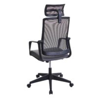Bürostuhl JAM-J52 ergonomisch mit Kopfstütze Kunstleder grau