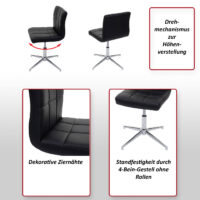 Bürostuhl Kavala II Schreibtischstuhl Stuhl höhenverstellbar dunkelgrau