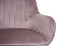 Bürostuhl Orient Samt mit Armlehne goldenes Fusskreuz rosa