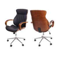 Bürostuhl Schreibtischstuhl Bugholz ~ schwarz