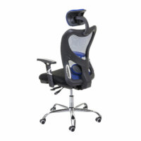 Bürostuhl Sliding-Funktion 150kg belastbar Stoff/Textil schwarz/blau