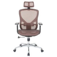 Bürostuhl Sliding-Funktion Textil mit Nackenstütze mandarin