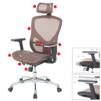 Bürostuhl Sliding-Funktion Textil mit Nackenstütze mandarin