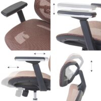 Bürostuhl Sliding-Funktion Textil mit Nackenstütze mandarin