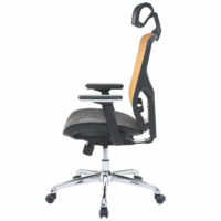Bürostuhl Sliding-Funktion Textil mit Nackenstütze schwarz/orange