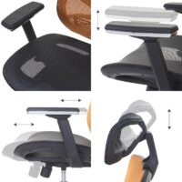 Bürostuhl Sliding-Funktion Textil mit Nackenstütze schwarz/orange