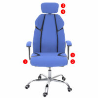 Bürostuhl Sliding-Funktion mit Nackenstütze Stoff blau