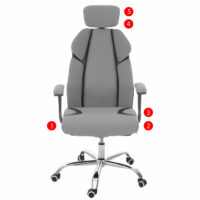 Bürostuhl Sliding-Funktion mit Nackenstütze Stoff grau