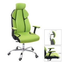 Bürostuhl Sliding-Funktion mit Nackenstütze Stoff grün