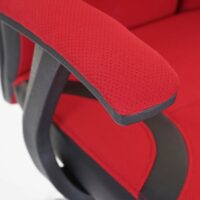 Bürostuhl Sliding-Funktion mit Nackenstütze Stoff rot schwarz