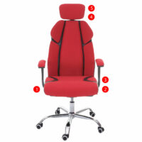 Bürostuhl Sliding-Funktion mit Nackenstütze Stoff rot schwarz