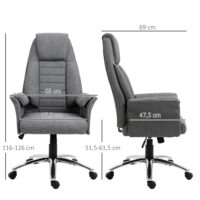 Bürostuhl Stoff + Metall 68x69x116-126cm Grau