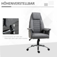 Bürostuhl Stoff + Metall 68x69x116-126cm Grau