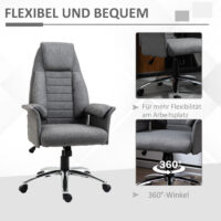 Bürostuhl Stoff + Metall 68x69x116-126cm Grau