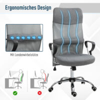 Bürostuhl Stuhl Leinen Grau