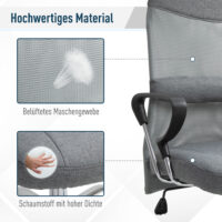 Bürostuhl Stuhl Leinen Grau