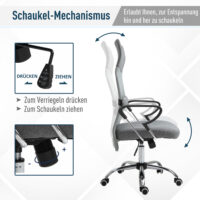 Bürostuhl Stuhl Leinen Grau