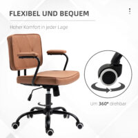Bürostuhl Vintage Braun 61x58x82-91cm
