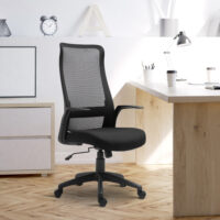 Bürostuhl ergonomisch 360°-Drehräder Schwarz