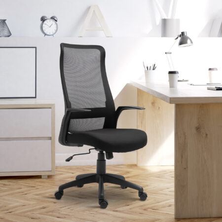 Bürostuhl ergonomisch 360°-Drehräder Schwarz