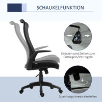 Bürostuhl ergonomisch 360°-Drehräder Schwarz