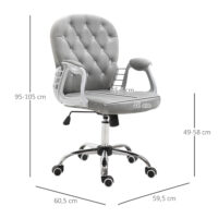Bürostuhl ergonomisch Grau 59.5x60.5 95-105cm