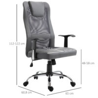 Bürostuhl ergonomisch Kunstleder Grau 66x73x108-118cm