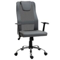 Bürostuhl ergonomisch Kunstleder Grau 66x73x108-118cm