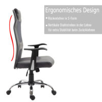 Bürostuhl ergonomisch Kunstleder Grau 66x73x108-118cm