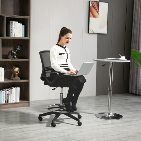 Bürostuhl für Stehpult mit Fussstütze Sitzhöhe bis 81cm