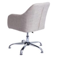 Bürostuhl mit Armlehne drehbar höhenverstellbar Textil creme