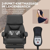 Bürostuhl mit Massagefunktion Chefsessel mit Fussstütze