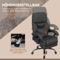 Bürostuhl mit Massagefunktion Chefsessel mit Fussstütze