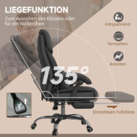 Bürostuhl mit Massagefunktion Chefsessel mit Fussstütze