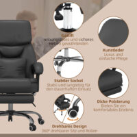Bürostuhl mit Massagefunktion Chefsessel mit Fussstütze
