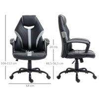 Bürostuhl mit Wippfunktion Computerstuhl Schwarz