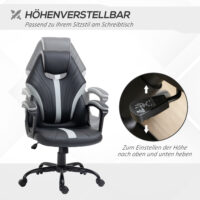 Bürostuhl mit Wippfunktion Computerstuhl Schwarz