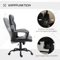 Bürostuhl mit Wippfunktion Computerstuhl Schwarz