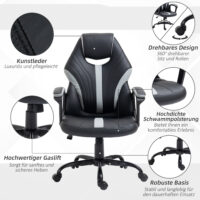 Bürostuhl mit Wippfunktion Computerstuhl Schwarz