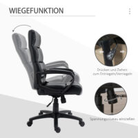 Bürostuhl mit Wippfunktion Schwarz 66x66x107-114cm