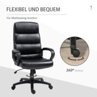 Bürostuhl mit Wippfunktion Schwarz 66x66x107-114cm