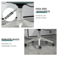 Bürostuhl mit Wippfunktion ergonomisch mit Kopfstütze Türkis