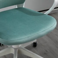 Bürostuhl mit Wippfunktion ergonomisch mit Kopfstütze Türkis