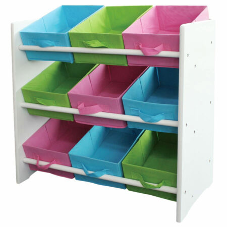 Buntes Kinderregal Holz - 9 Ablagefächer