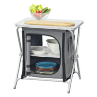 Campingschrank Tullinge mit Arbeitsplatte 60x45x64cm Dunkelgrau