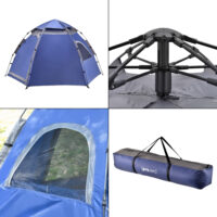 Campingzelt Nybro Pop Up Kuppelzelt 240x205x140cm Blau