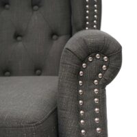 Chesterfield Sessel Ohrensessel Stoff grün mit Ottomane